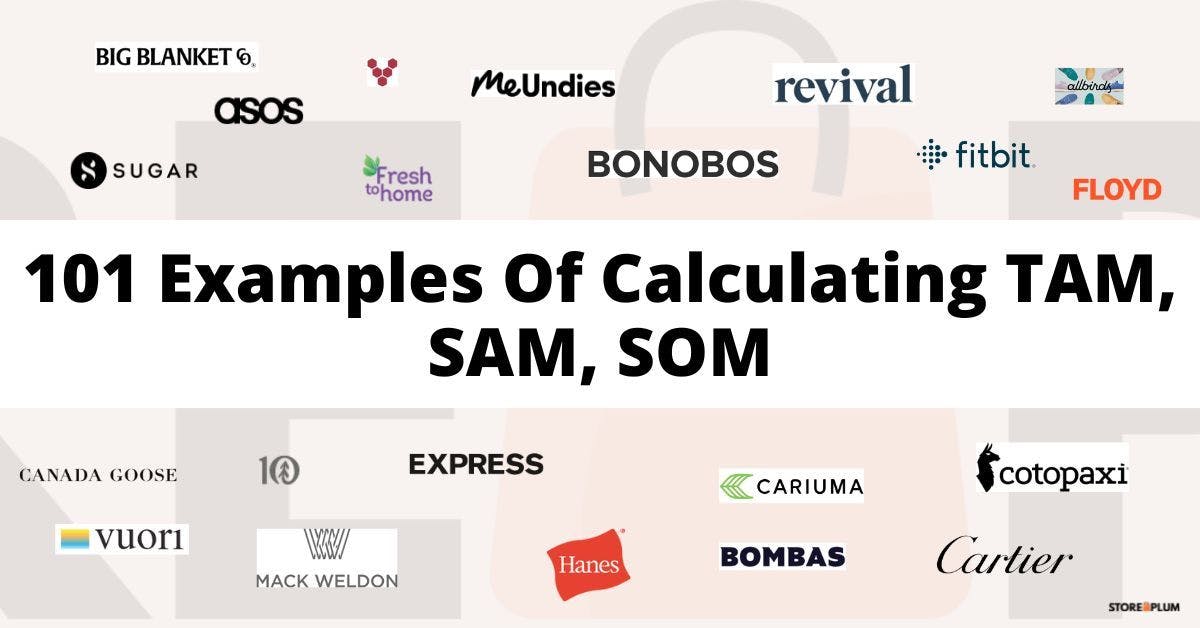 101 Examples Of Calculating TAM, SAM, SOM And Market Size For Popular DTC Brands