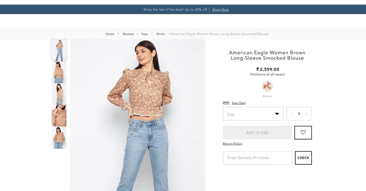 American Eagle optimized product page example