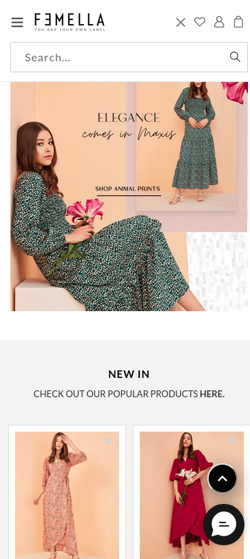 Femella online store mobile experience example Femella online store mobile experience example