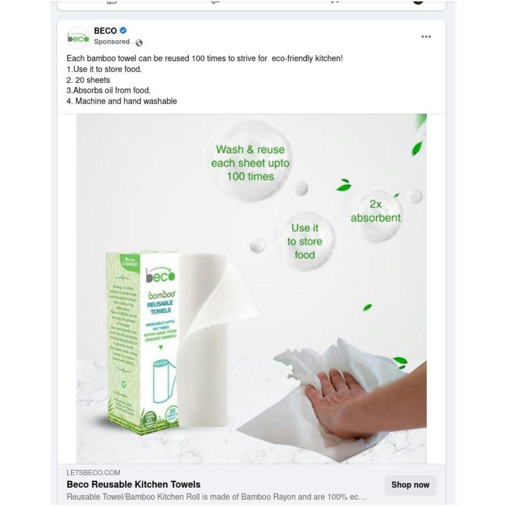 example of facebook ad by beco