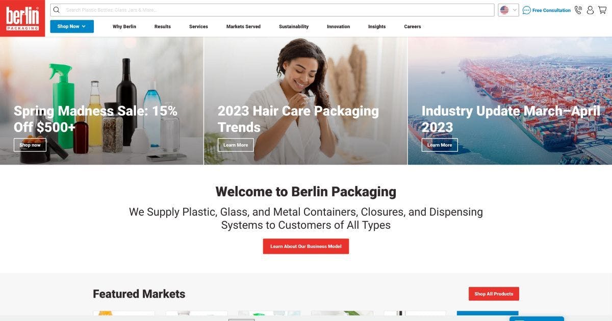 Berlin packaging bigcommerce website