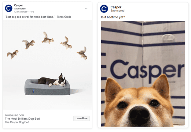 casper ad on facebook to generate leads