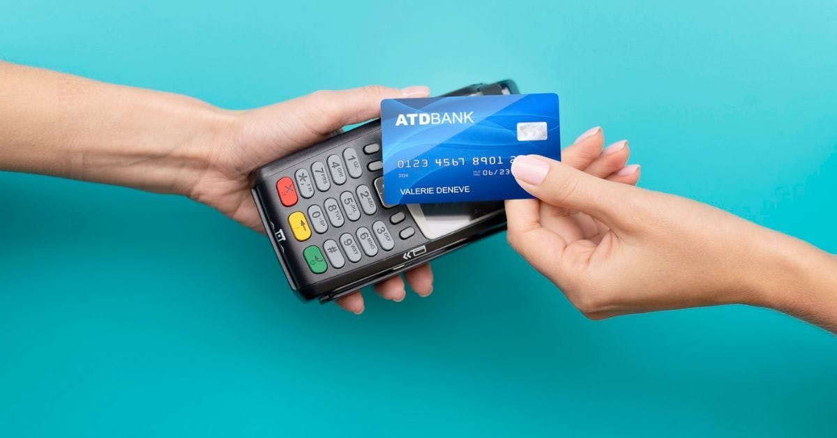 Customer paying with credit card
