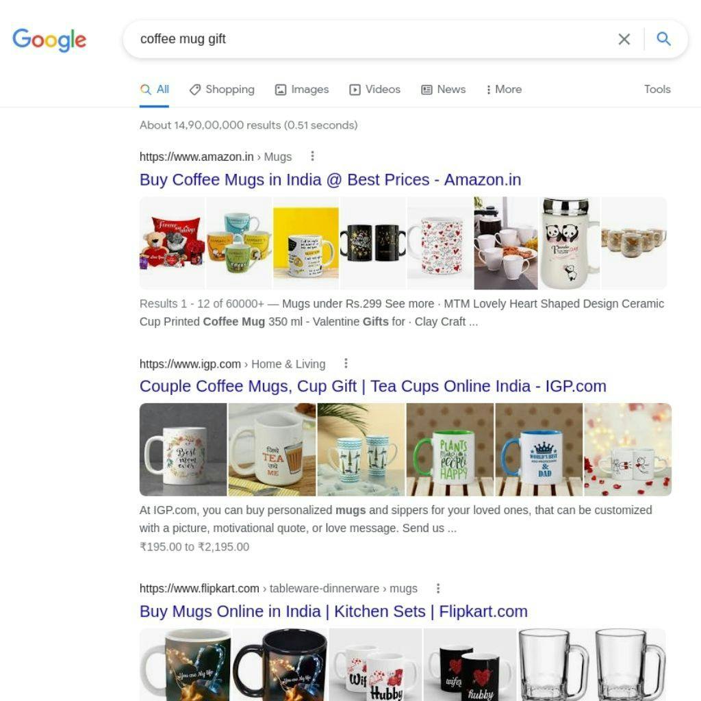 google search coffee mug gift