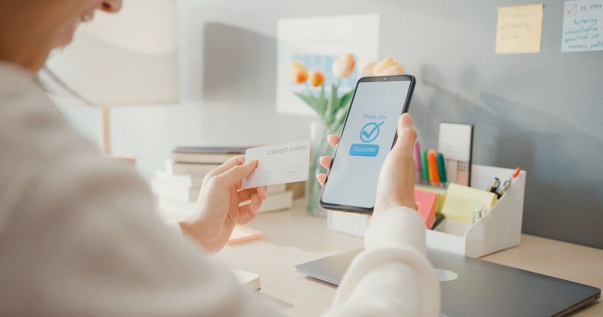 Man placing online order on mobile phone