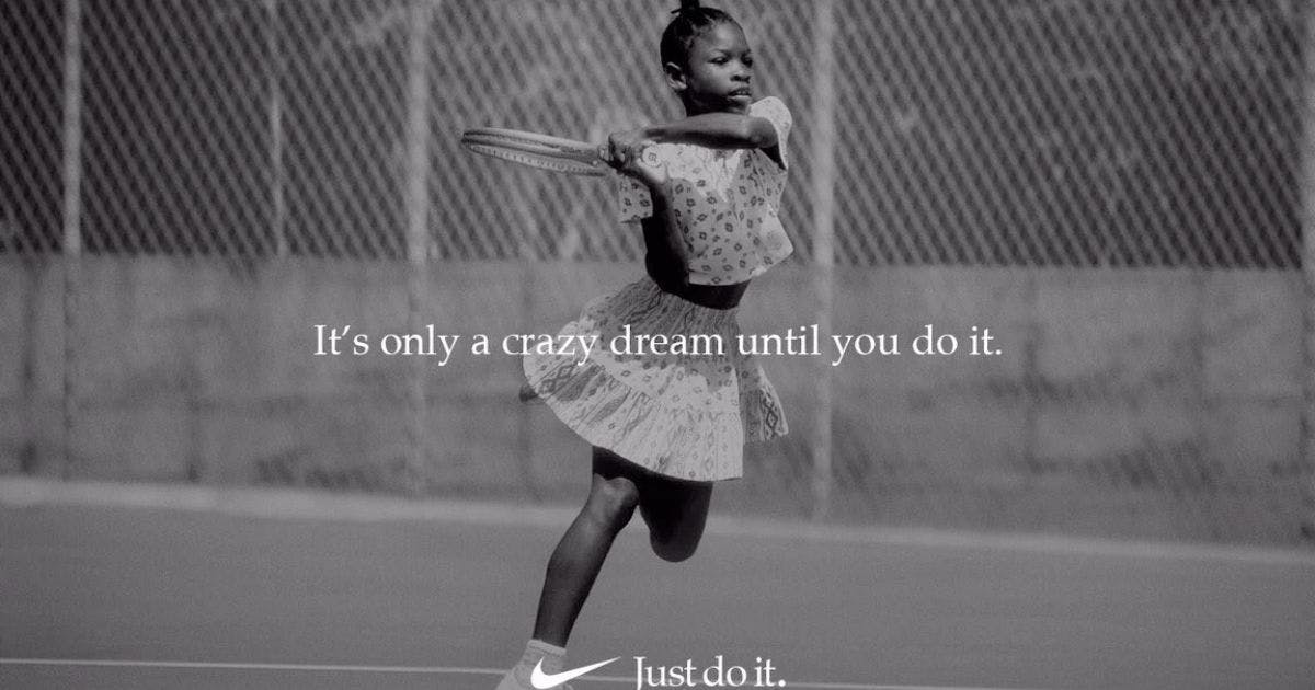 New Nike Ad of a female playing tennis