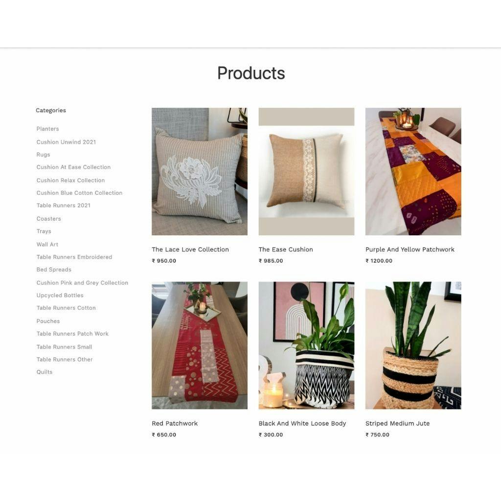 Fulcrum Home Decors - Products like cushions, rugs, planters