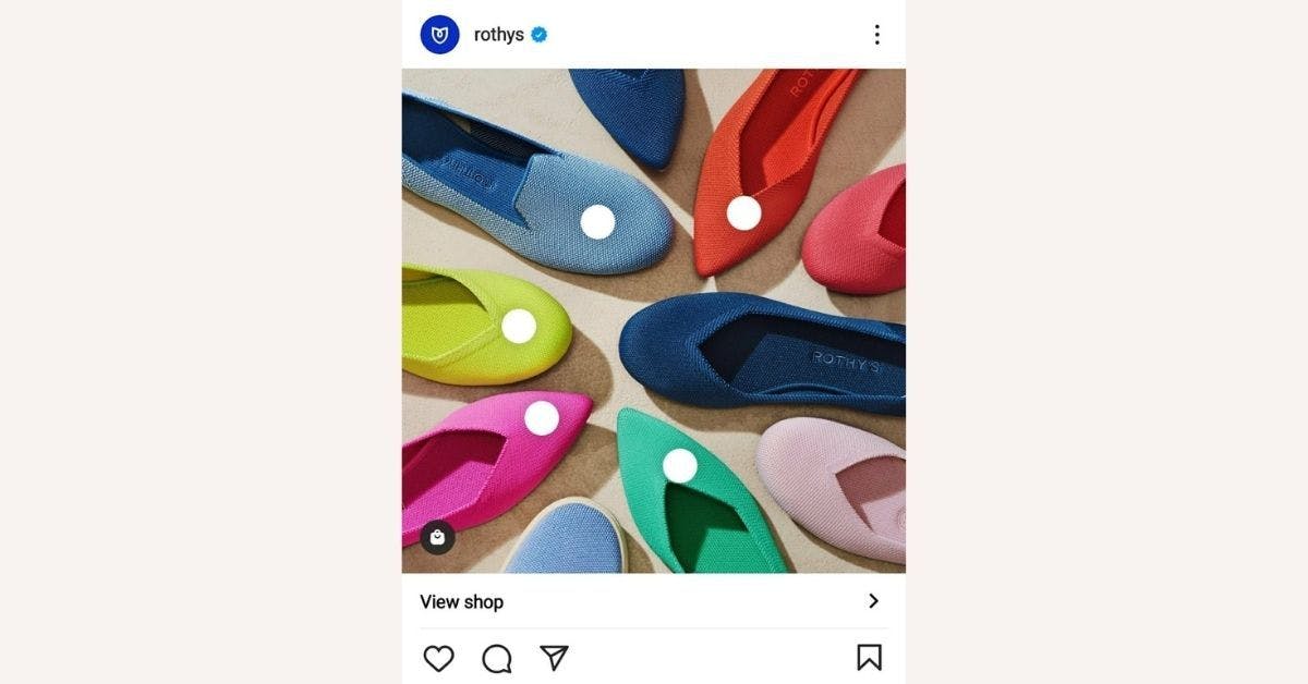 Rothy's instagram product tags example