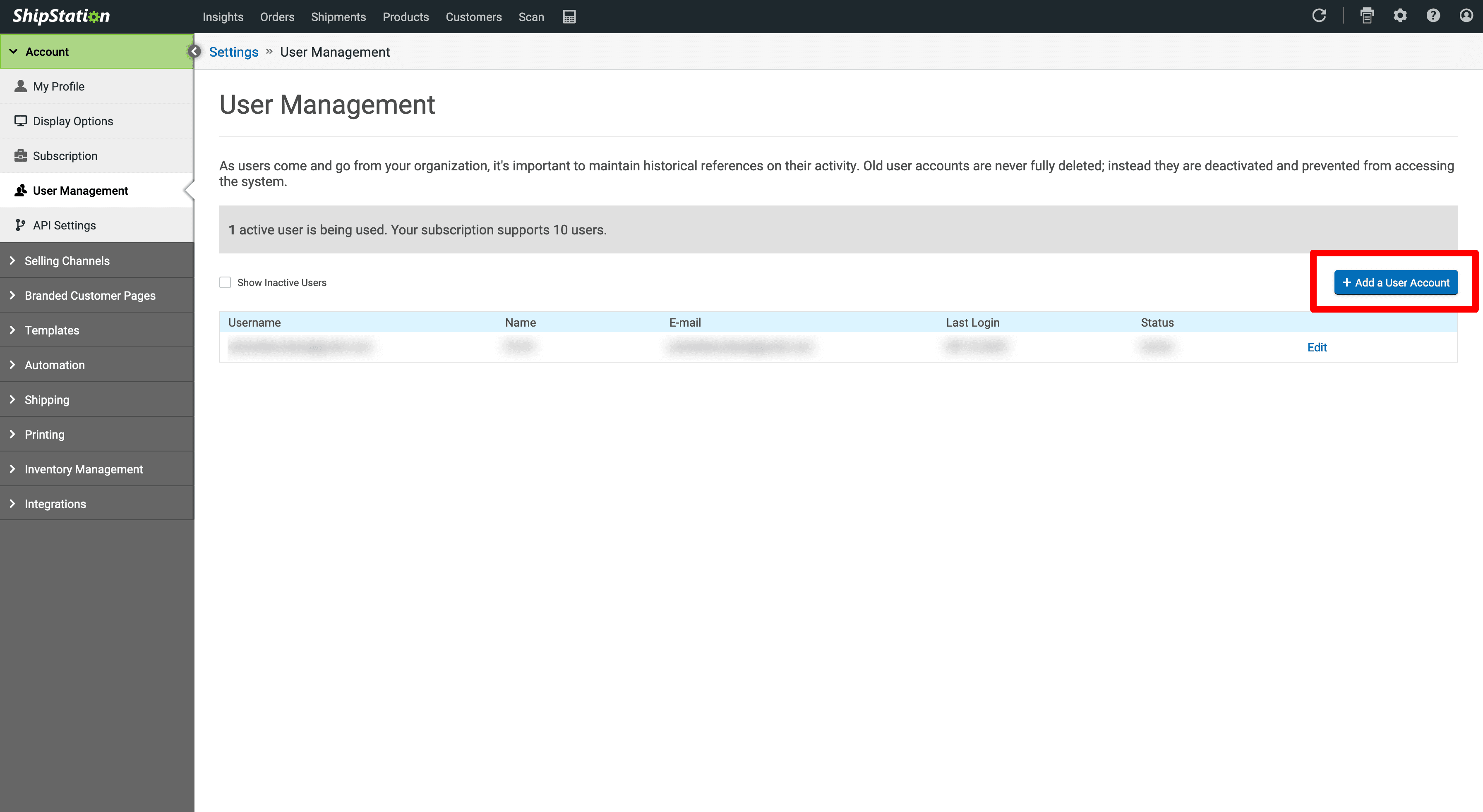 shipstation add new user screen shipstation add new user screen