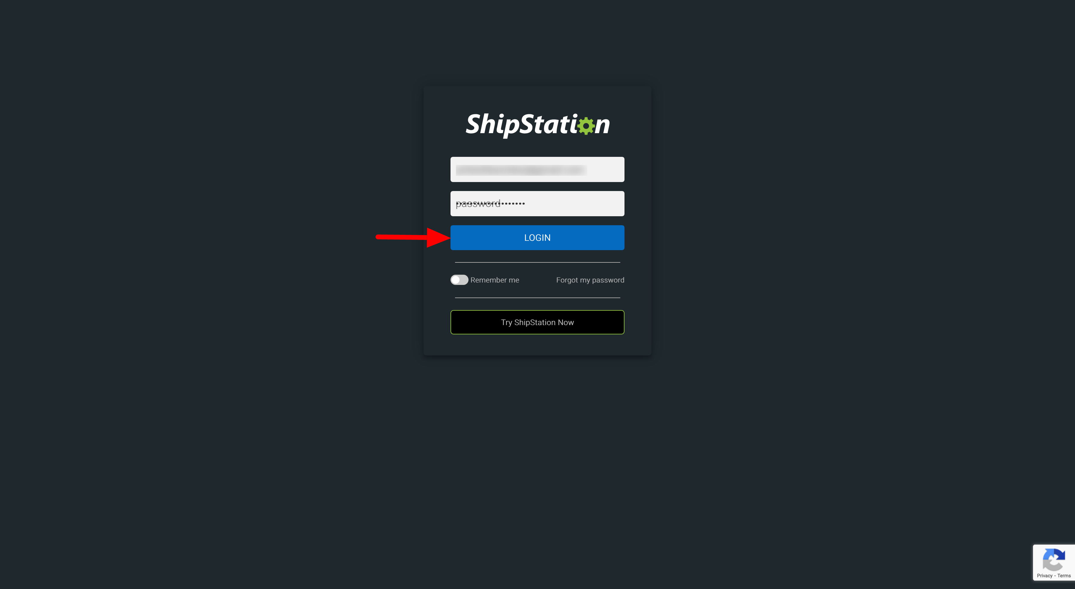 shipstation login screen
