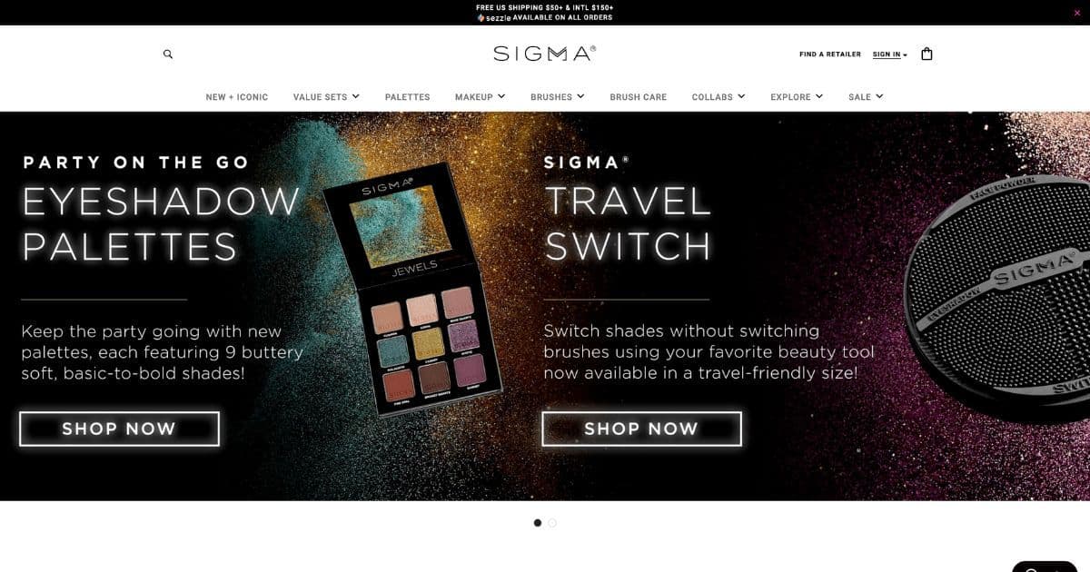 Sigmabeauty magento website