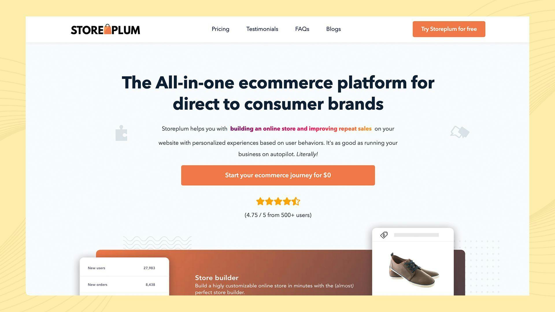Storeplum ecommerce website builder