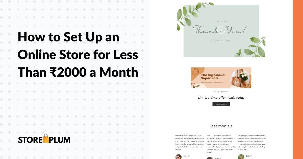 How to set up an online store for less than ₹2000 a month